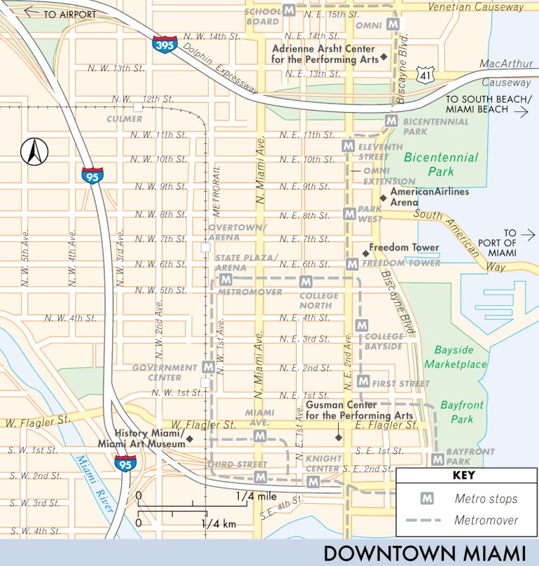 map of downtown miami | downtown miami | fodor's travel guides