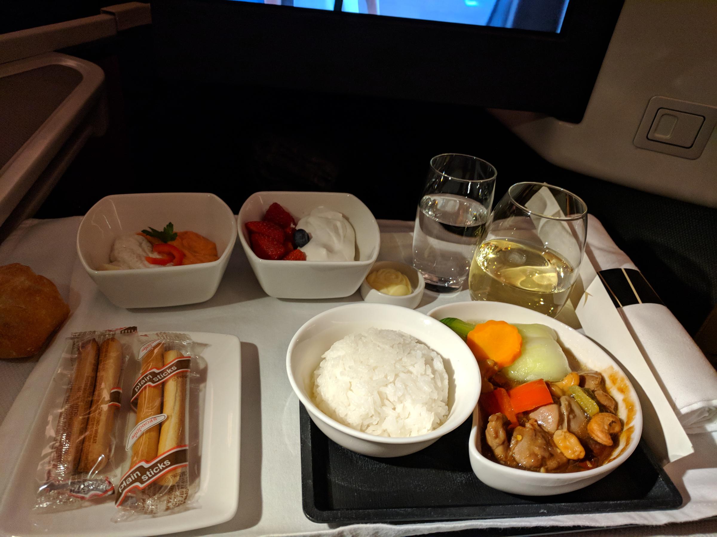 Flight, Meal, Kung Po Chicken