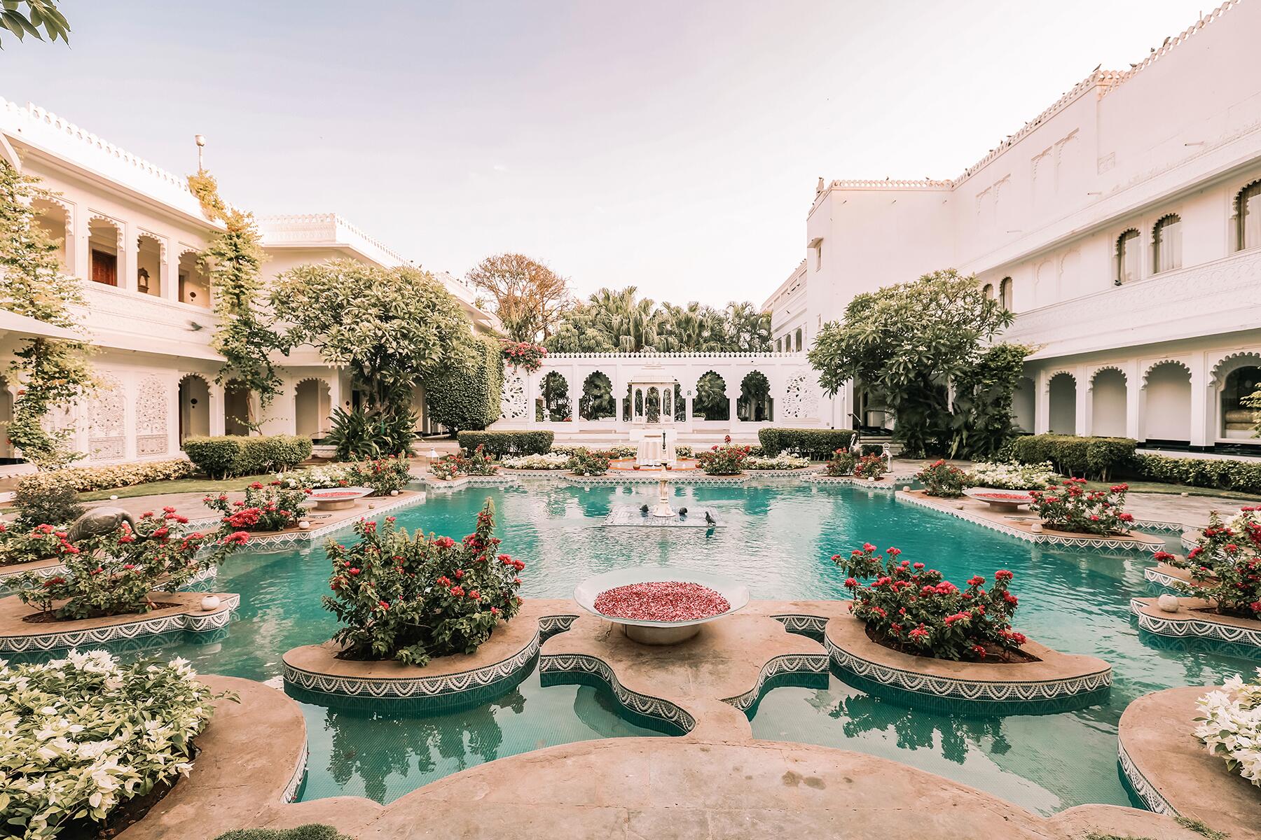08_Hotelfrom80sMovies__TajLakePalace_8.) Lily Pond - Central Courtyard