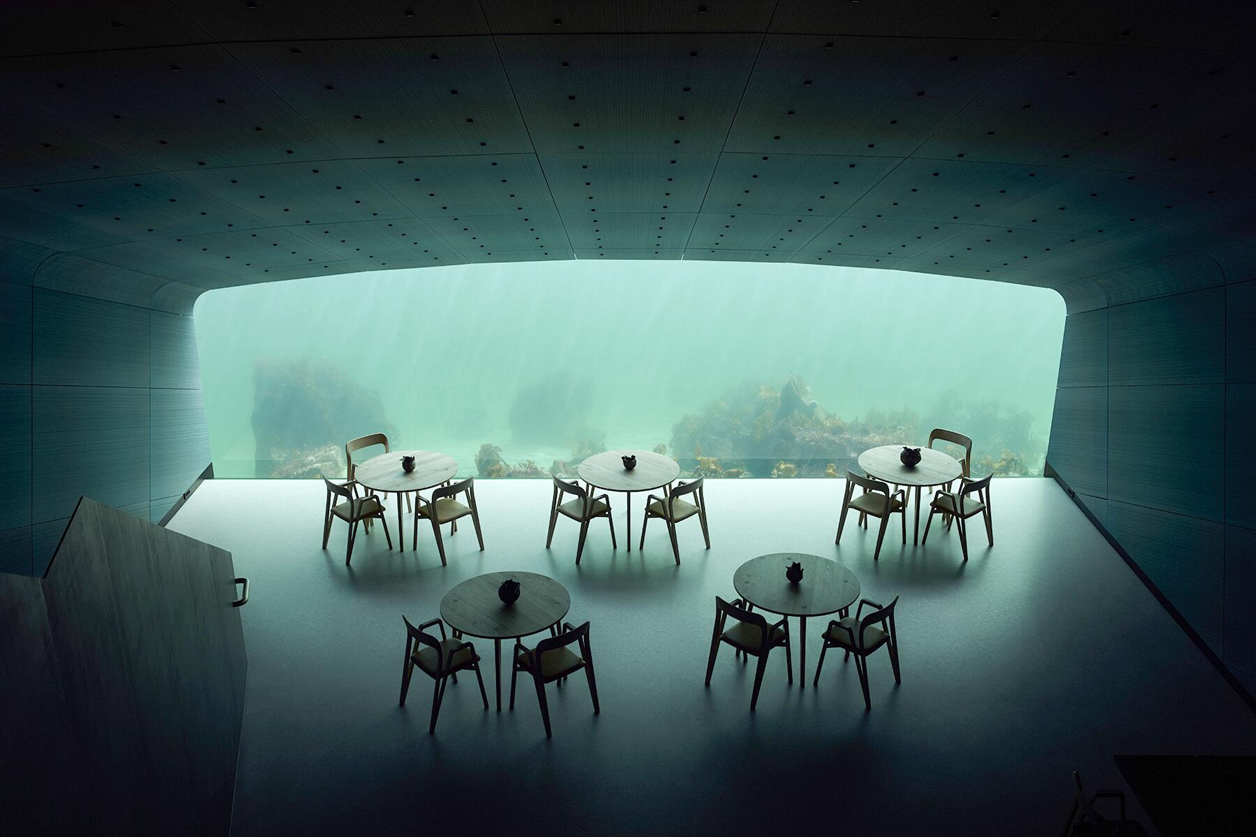 <a href='http://www.fodors.com/world/europe/norway/experiences/news/15-architectural-masterpieces-you-didnt-know-existed-in-norway#'>From "15 Architectural Masterpieces You Didn’t Know Existed in Norway: Under Restaurant"</a>
