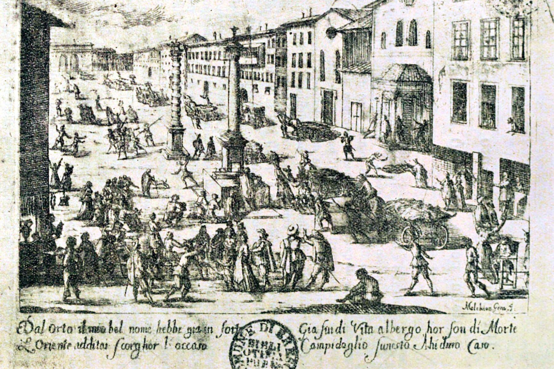03_PandemicsThroughoutHistory__TheItalianPlague_3.) Melchiorre_Gherardini,_Piazza_di_S._Babila_