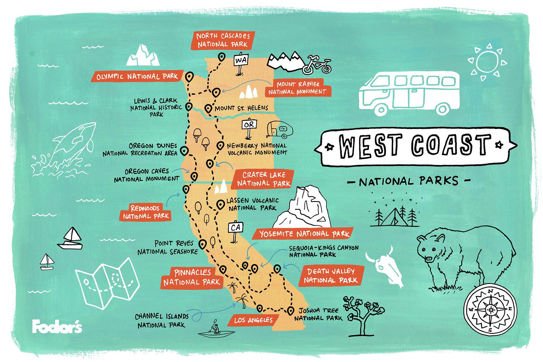 Road Trip Itinerary The West Coast National Parks