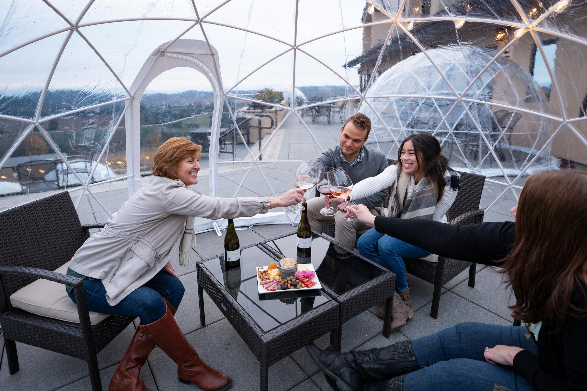 Cheersing in Willamette Wine Pod at WVV_Photo by Andrea Johnson