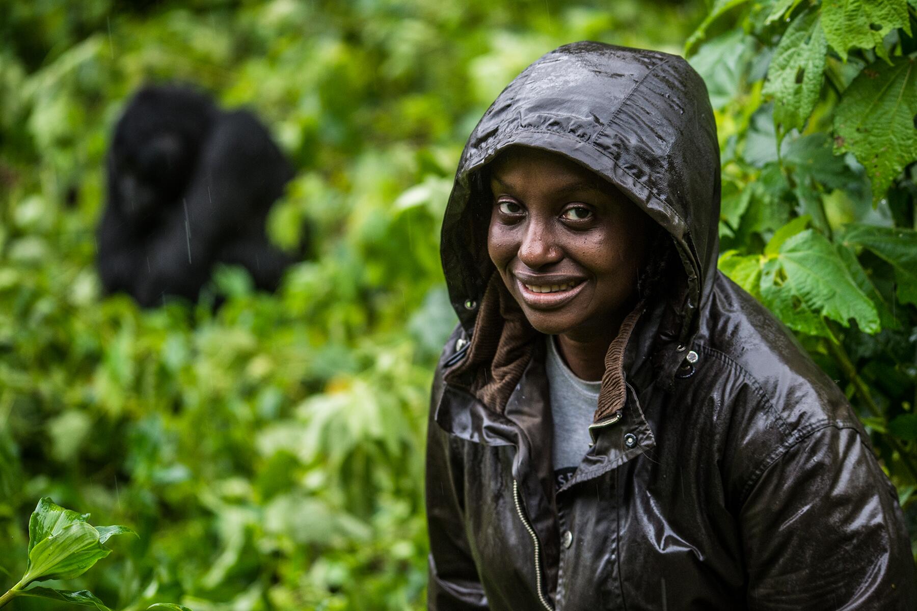 Dr Gladys Kalema-Zikusoka tracking gorillas in Bwindi Impenetrable National Park-Photo by Jo Anne McArthur