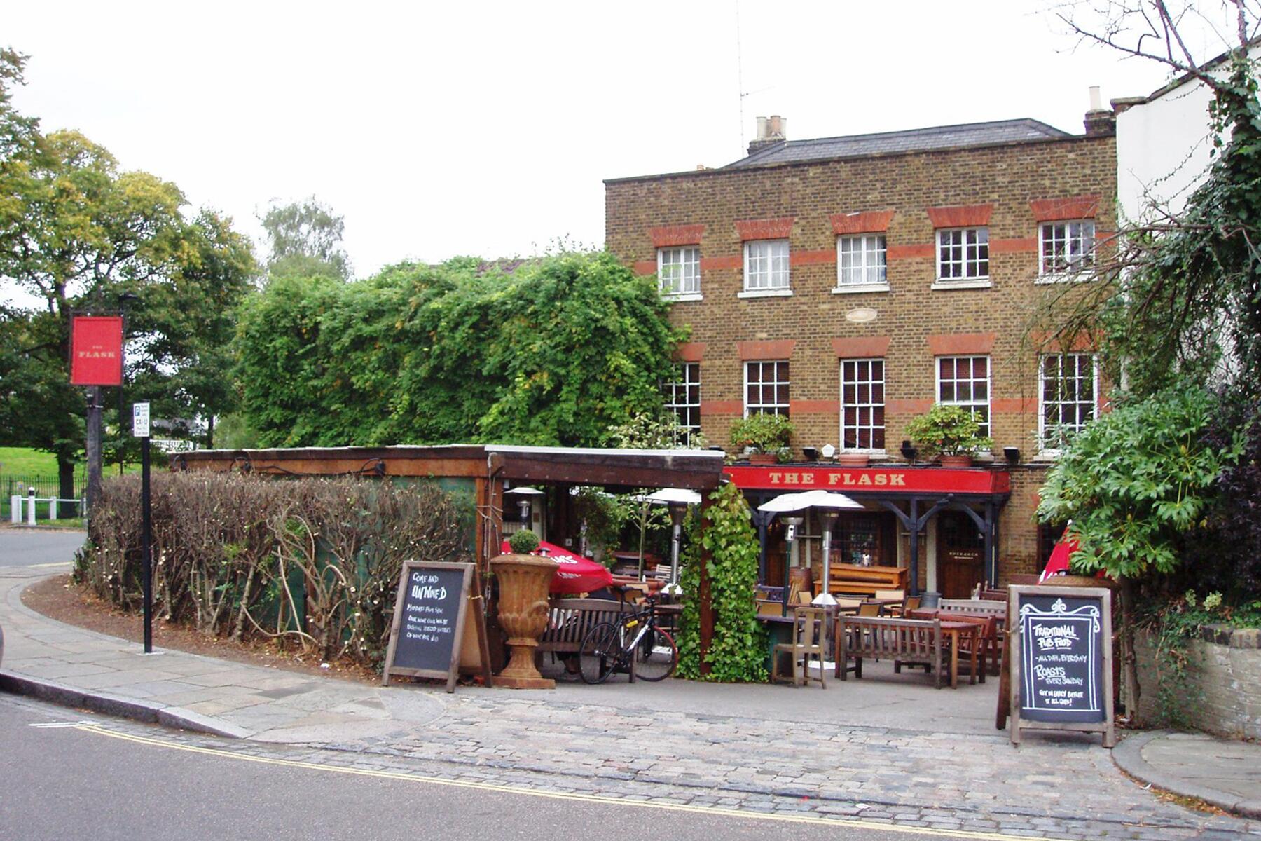 <a href='https://www.fodors.com/world/europe/england/london/experiences/news/photos/londons-best-oldest-pubs#'>From &quot;Drink Thy Fill at 12 of London’s Oldest Pubs: The Flask&quot;</a>