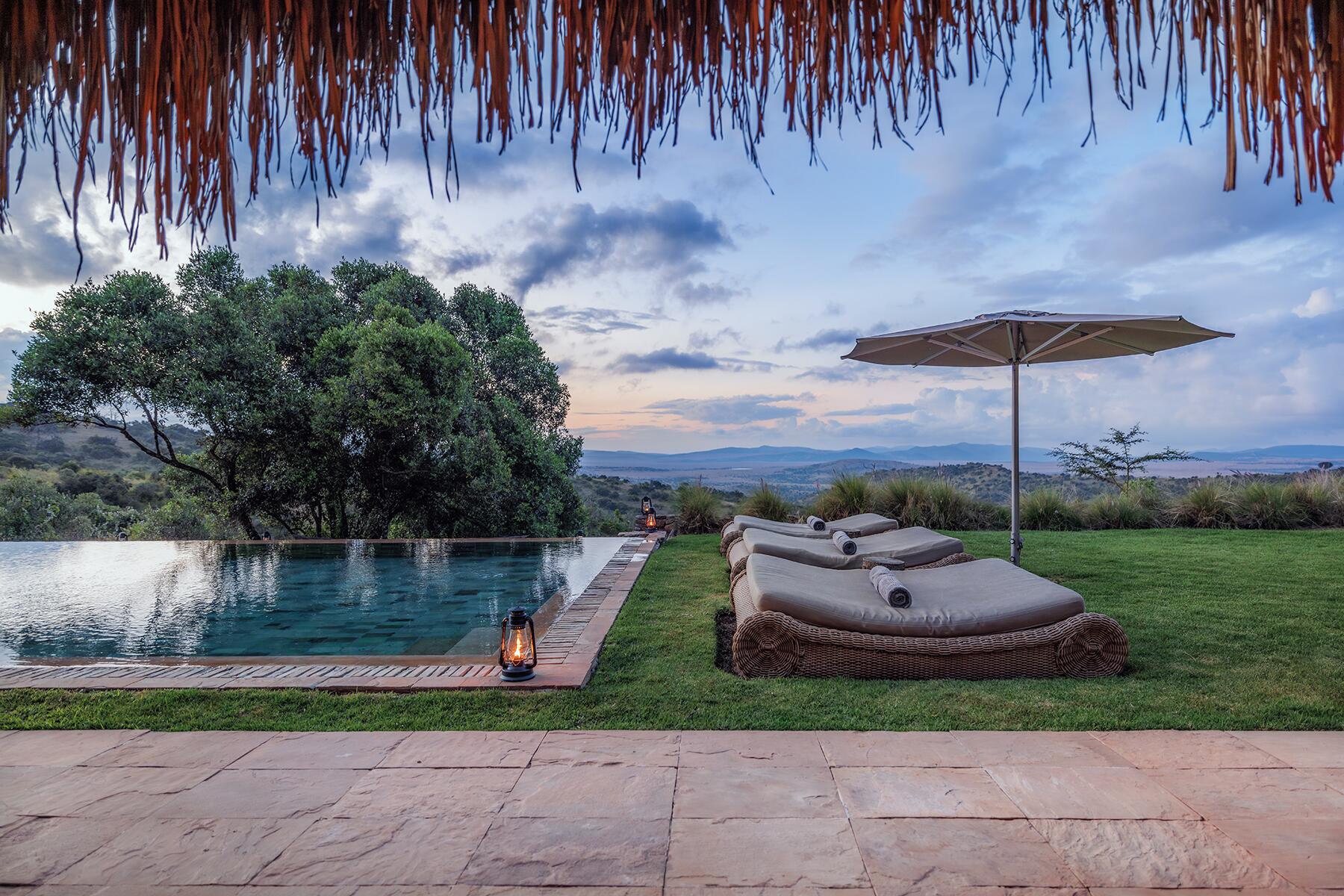 Pool Beds at Sunset