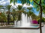 San Antonio Fountain Square. San Antonio is the second largest town in Ibiza, Spain.