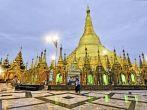 rainy morning at Shwedagon Pagoda(Great Dagon Pagoda) in Yangon, Myanmar.